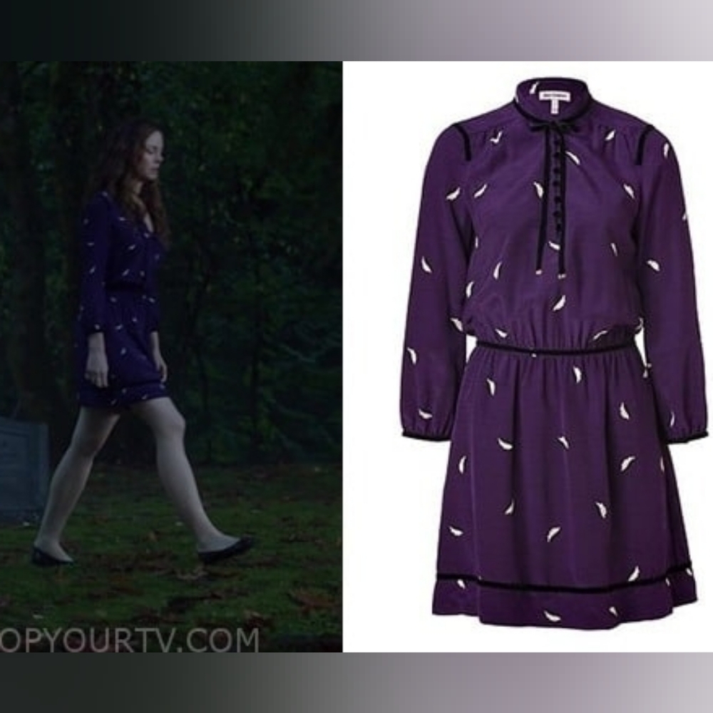 Juicy Couture “Blackberry” Modern Leaf Print Dress – 100% Silk – Size 6 – EUC - Picture 7 of 12